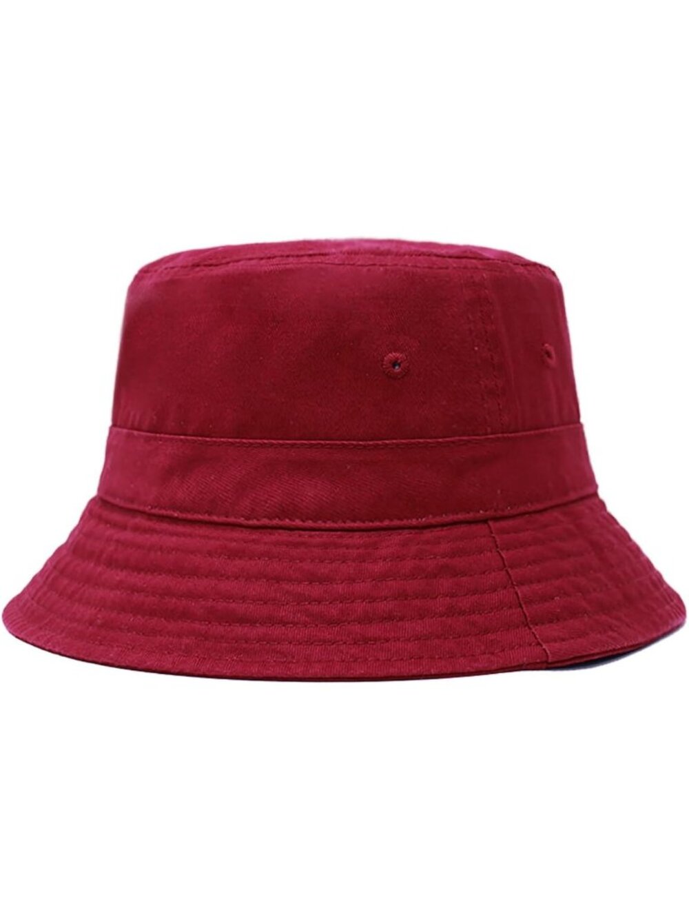 Unisex Burgundy Cotton Summer Sun Boonie Style Beach Golf Fishing Bucket Hat